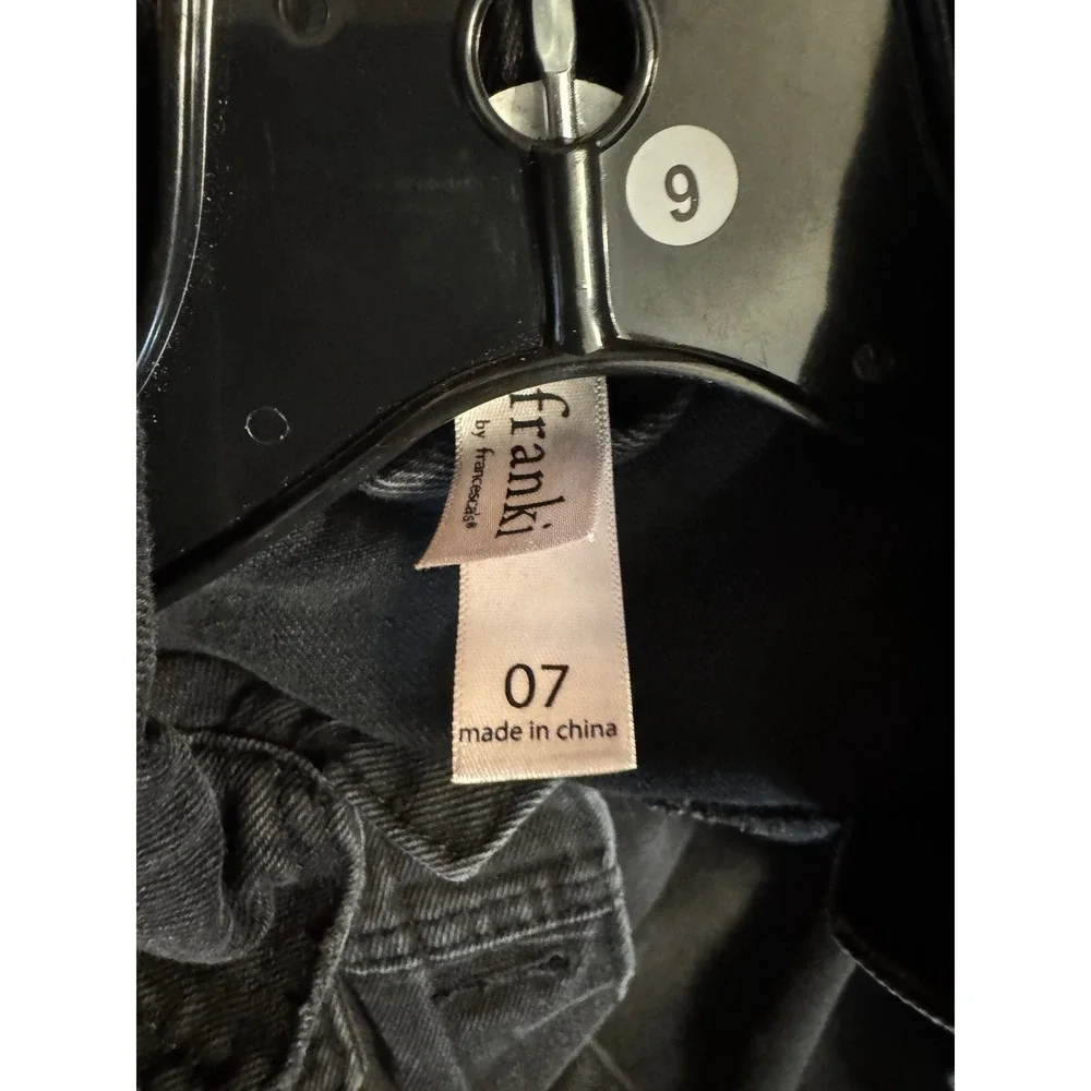 Franki by Francesca's Girls Washed Black‎ Distressed Denim Jacket Size 7 Cropped